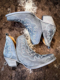 Myra Bag - Maisie Stitched Leather Booties in Dusty Blue - Women's Shoes - Myra Bag - Bronco Western Supply Co.