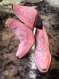 Myra Bag - Maisie Stitched Leather Booties in Pink - Women's Shoes - Myra Bag - Bronco Western Supply Co.