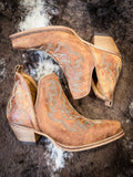 Myra Bag - Maisie Stitched Leather Booties in Rich Honey - Women's Shoes - Bronco Western Supply Co.