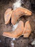 Myra Bag - Maisie Stitched Leather Booties in Rich Honey - Women's Shoes - Bronco Western Supply Co.