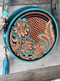 Myra Bag - Priceless Love Hand - Tooled Round Bag - Purses & Wallets - Bronco Western Supply Co.