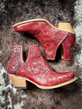 Myra Bag - Western Moxie Booties in Scarlet - Women's Shoes - Myra Bag - Bronco Western Supply Co.