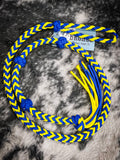 Paracord Breakaway Roping Neck Rope/Over and Under Whip - Blue/Yellow - ropes - Knot By Design - Bronco Western Supply Co.