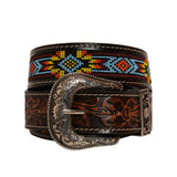 Polychrome Hand - Tooled Seed Bead Belt - Apparel - Myra Bag - Bronco Western Supply Co.