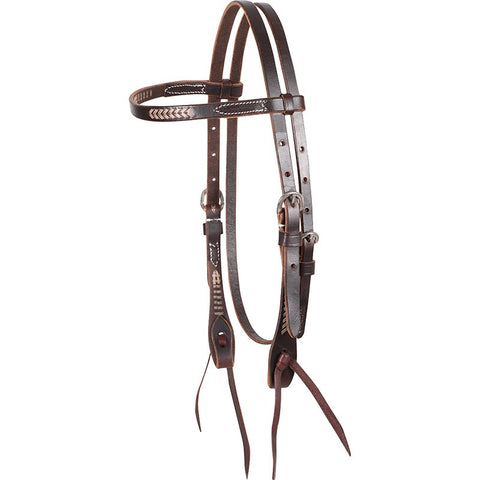 Rawhide Laced Chocolate Browband Headstall - Headstalls & Accessories - Martin Saddlery - Bronco Western Supply Co.