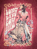 Retro Long Live Cowgirls Tee - Wine - Apparel - Bronco Western Supply Co. - Bronco Western Supply Co.