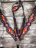 Royal King Feather & Flower Single Ear Headstall - Headstalls & Accessories - Tough 1 - Bronco Western Supply Co.