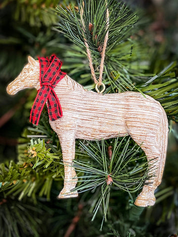 Rustic Horse with Bow Ornament - Gift Items - Gift Corral - Bronco Western Supply Co.