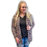 Lola Breathable Waffle Cardigan - Leopard