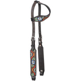 Silver Royal Aztec and Flower Ear Headstall - Headstalls & Accessories - Tough 1 - Bronco Western Supply Co.