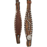 Silver Royal Feather and White Lace Headstall and Breast Collar Set - Headstalls & Accessories - Tough 1 - Bronco Western Supply Co.