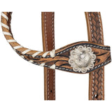 Silver Royal Feather and White Lace Headstall and Breast Collar Set - Headstalls & Accessories - Tough 1 - Bronco Western Supply Co.