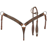 Silver Royal Feather and White Lace Headstall and Breast Collar Set - Headstalls & Accessories - Tough 1 - Bronco Western Supply Co.