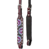 Silver Royal Purple and Blue Sunflower Ear Headstall - Headstalls & Accessories - Tough 1 - Bronco Western Supply Co.