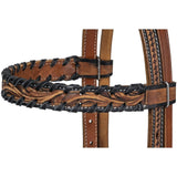 Silver Royal Sunflower and Black Lace Headstall and Breast Collar Set - Headstalls & Accessories - Tough 1 - Bronco Western Supply Co.