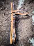 Silver Royal Sweet Pea Browband Headstall - Headstalls & Accessories - Tough 1 - Bronco Western Supply Co.