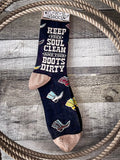 Socks - Keep Your Boots Dirty - Women's Boots - Primitives by Kathy - Bronco Western Supply Co.