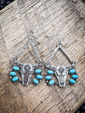 Steer Skull Dangle Earrings - Jewelry - Bronco Western Supply Jewelry - Bronco Western Supply Co.