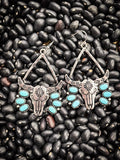 Steer Skull Dangle Earrings - Jewelry - Bronco Western Supply Jewelry - Bronco Western Supply Co.