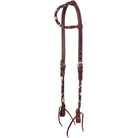 Tough 1 Beaded Diamond One Ear Headstall - Red - Headstalls & Accessories - Tough 1 - Bronco Western Supply Co.