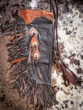 Tough1 Smooth Leather Chinks with Floral Yoke - Apparel - Tough 1 - Bronco Western Supply Co.