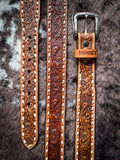 "Tuff" Natural/Ivory Floral Filigree Hooey Belt - Apparel - Hooey - Bronco Western Supply Co.