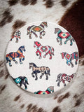 Western Car Coasters - Aztec Patterned Horses - Gift Items - Bronco Western Supply Co. - Bronco Western Supply Co.