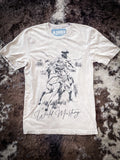 Wild Mustang Cowboy Graphic Tee - Off White - Apparel - Bronco Western Supply Co. - Bronco Western Supply Co.