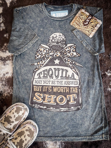 Worth The Shot Graphic Tee - Stone Gray - Apparel - Bronco Western Supply Co. - Bronco Western Supply Co.