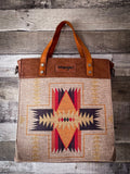 Wrangler Art Print Canvas Tote/Crossbody - Aztec - Purses & Wallets - Wrangler - Bronco Western Supply Co.