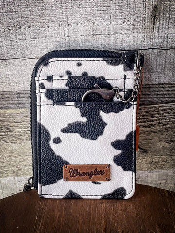 Wrangler Cow Print Card Case - Black - Purses & Wallets - Montana West - Bronco Western Supply Co.