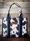 Wrangler Cow Print Tote - Black - Purses & Wallets - Montana West - Bronco Western Supply Co.