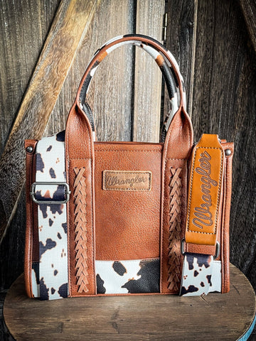 Wrangler Cow Print Tote - Brown - Purses & Wallets - Wrangler - Bronco Western Supply Co.