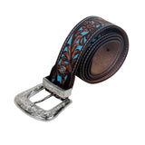 Myra Bag - Turquoise Hand Tooled Leather Belt - Western Belt - Bronco Western Supply Co.