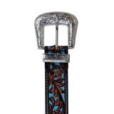 Myra Bag - Turquoise Hand Tooled Leather Belt - Western Belt - Bronco Western Supply Co. 